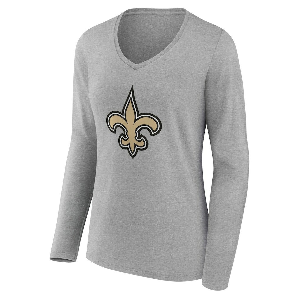 New Orleans Saints  Women's Team Authentic Personalized Name & Number Long Sleeve V-Neck T-Shirt