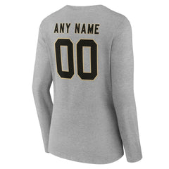 New Orleans Saints  Women's Team Authentic Personalized Name & Number Long Sleeve V-Neck T-Shirt