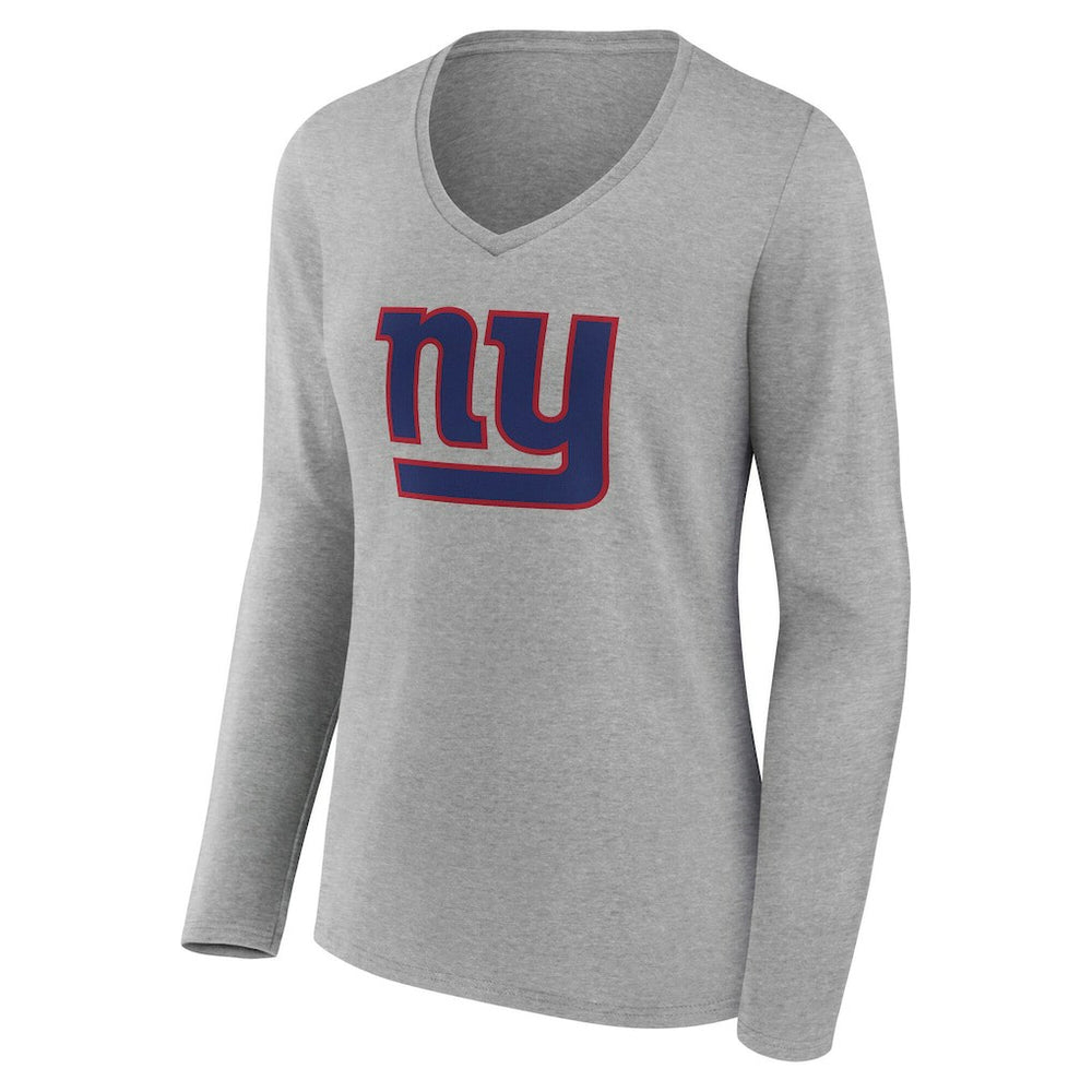 New York Giants  Women's Team Authentic Personalized Name & Number Long Sleeve V-Neck T-Shirt