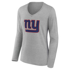 New York Giants  Women's Team Authentic Personalized Name & Number Long Sleeve V-Neck T-Shirt