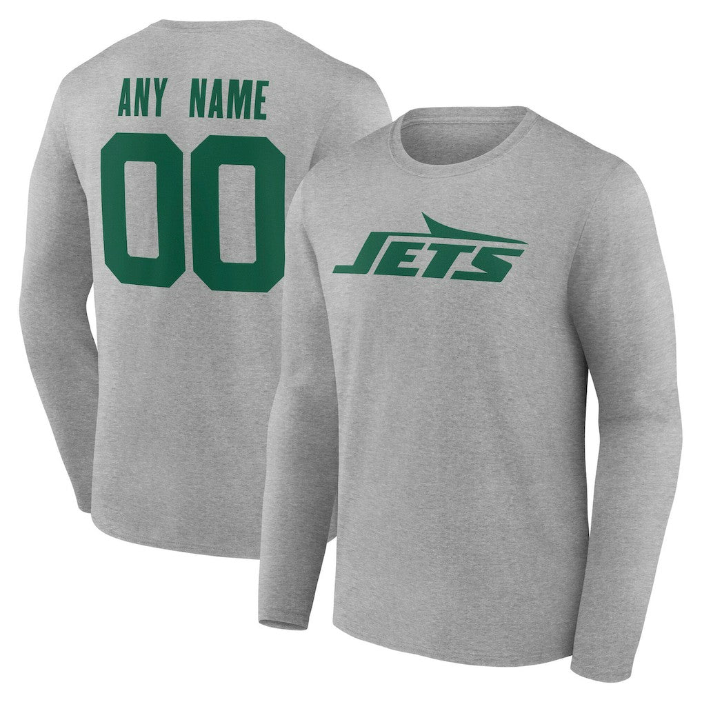 New York Jets  Team Authentic Personalized Name & Number Long Sleeve T-Shirt
