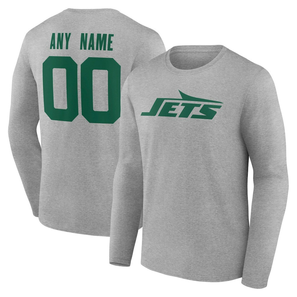 New York Jets  Team Authentic Personalized Name & Number Long Sleeve T-Shirt
