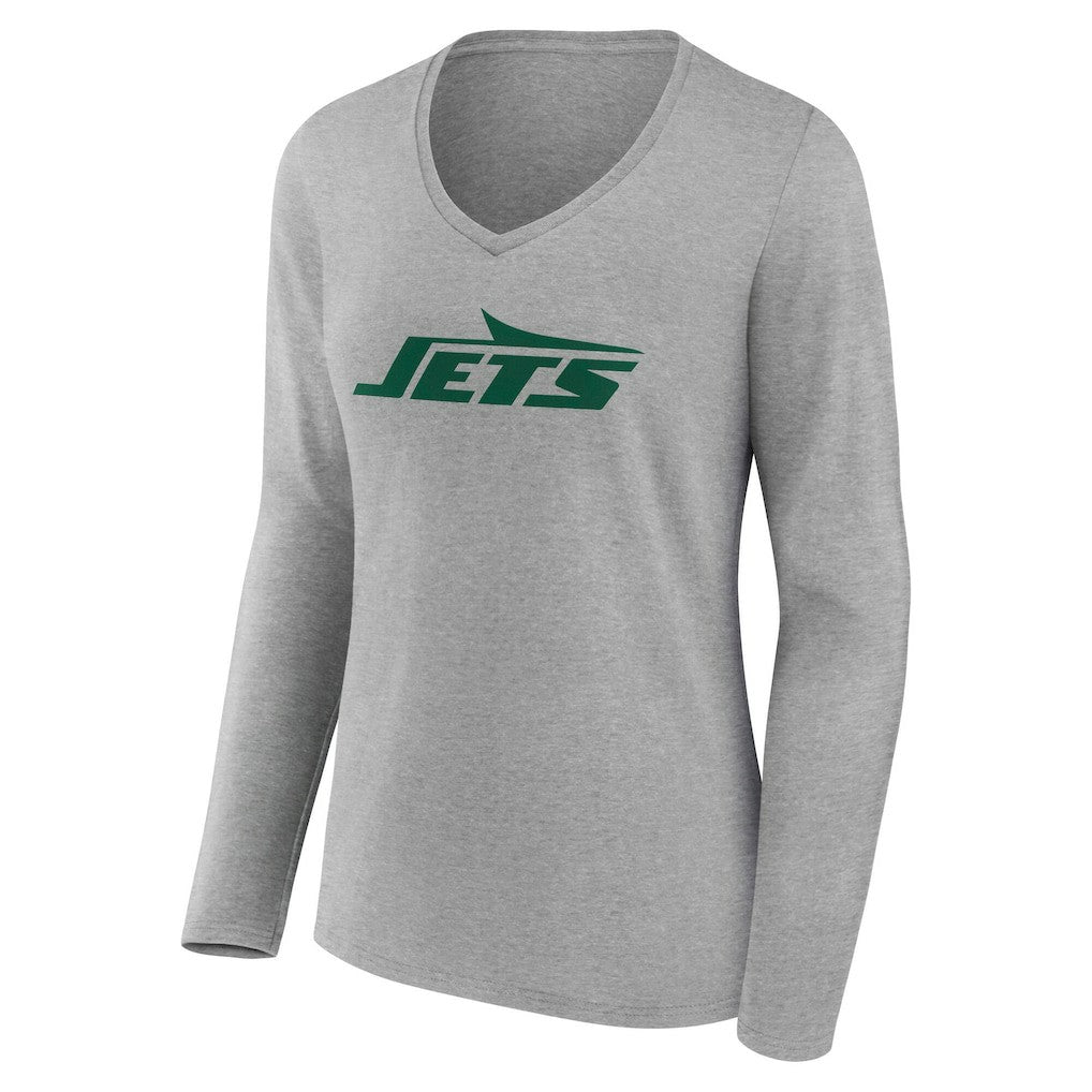 New York Jets  Women's Team Authentic Personalized Name & Number Long Sleeve V-Neck T-Shirt
