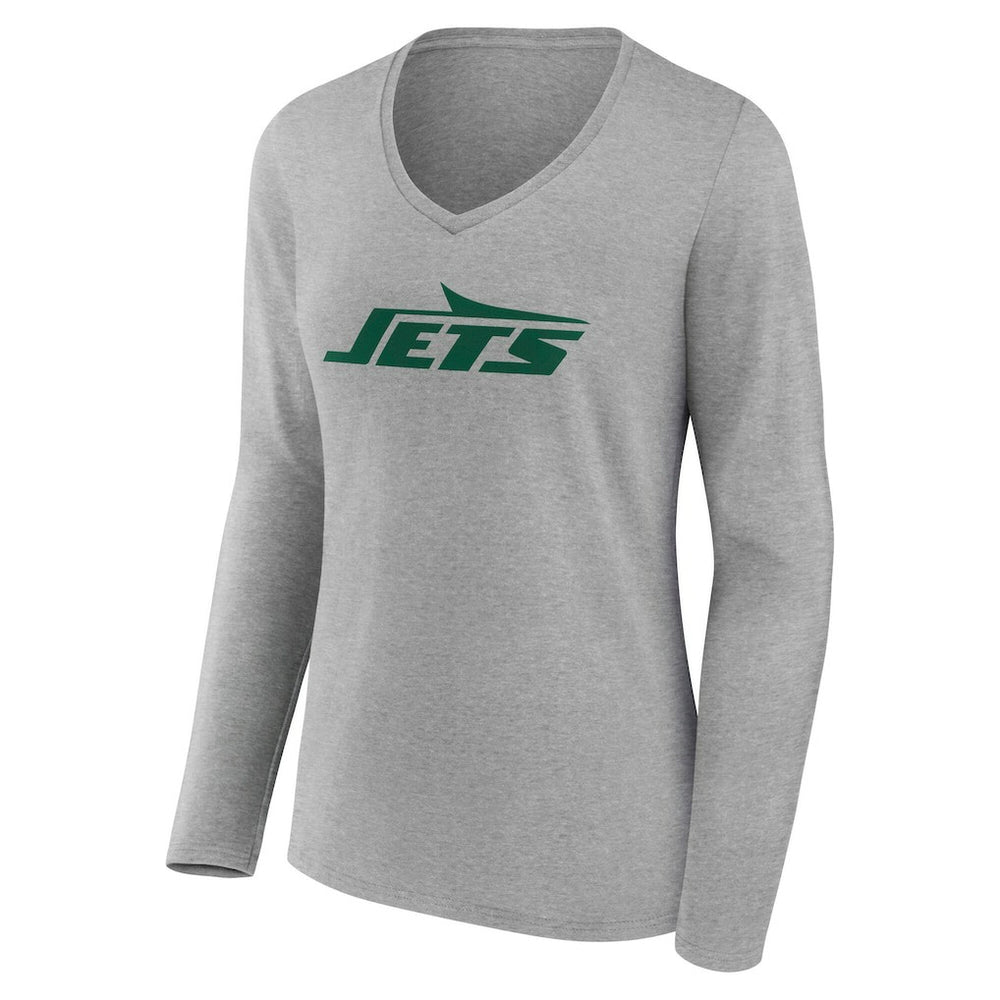 New York Jets  Women's Team Authentic Personalized Name & Number Long Sleeve V-Neck T-Shirt