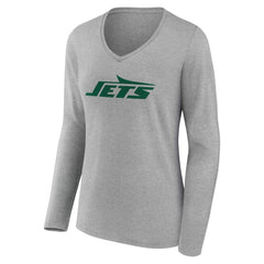 New York Jets  Women's Team Authentic Personalized Name & Number Long Sleeve V-Neck T-Shirt