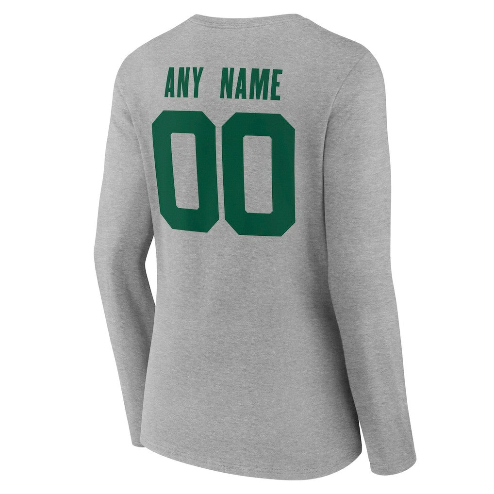 New York Jets  Women's Team Authentic Personalized Name & Number Long Sleeve V-Neck T-Shirt