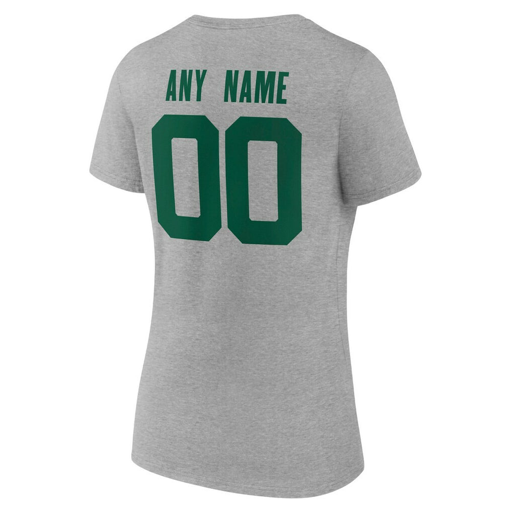 New York Jets  Women's Team Authentic Personalized Name & Number V-Neck T-Shirt
