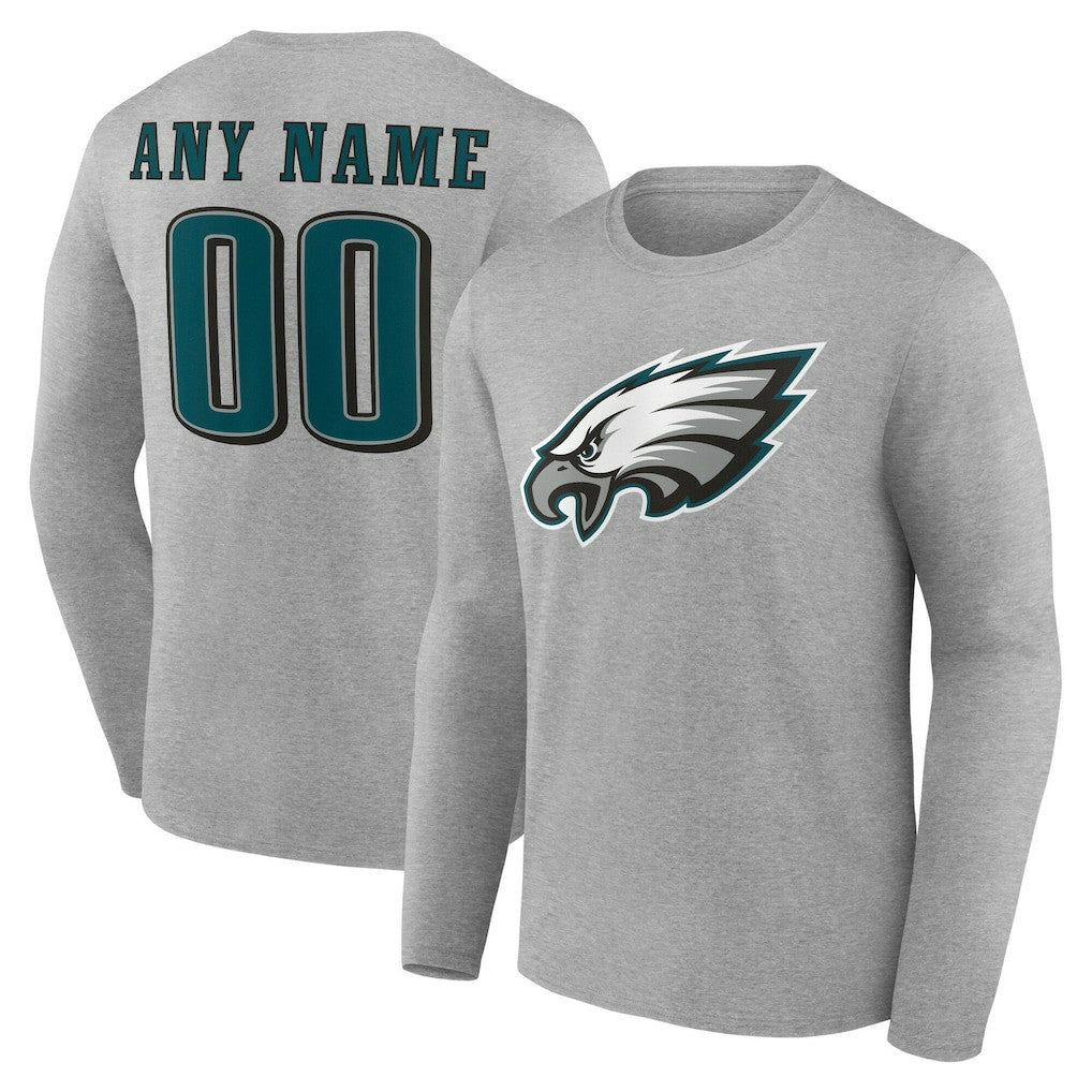 Philadelphia Eagles  Team Authentic Personalized Name & Number Long Sleeve T-Shirt