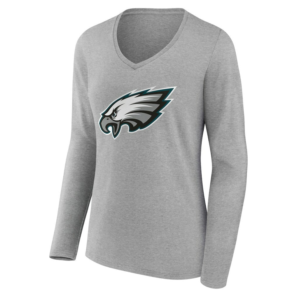 Philadelphia Eagles  Women's Team Authentic Personalized Name & Number Long Sleeve V-Neck T-Shirt