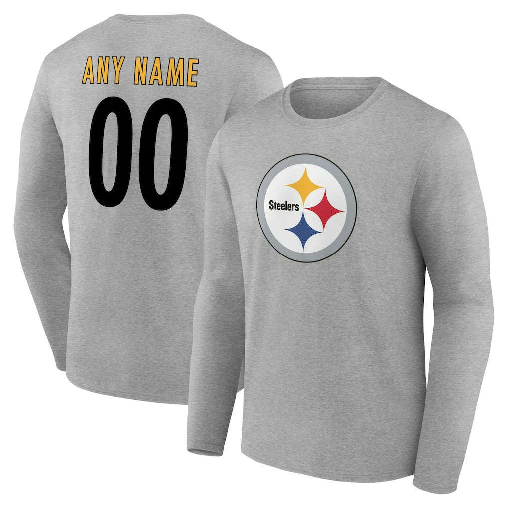 Pittsburgh Steelers  Team Authentic Personalized Name & Number Long Sleeve T-Shirt