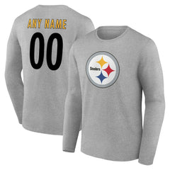 Pittsburgh Steelers  Team Authentic Personalized Name & Number Long Sleeve T-Shirt