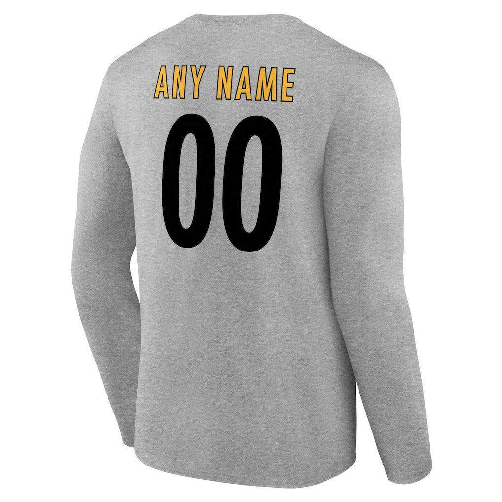 Pittsburgh Steelers  Team Authentic Personalized Name & Number Long Sleeve T-Shirt