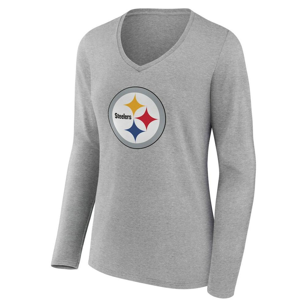 Pittsburgh Steelers  Women's Team Authentic Personalized Name & Number Long Sleeve V-Neck T-Shirt