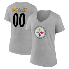 Pittsburgh Steelers  Women's Team Authentic Personalized Name & Number V-Neck T-Shirt