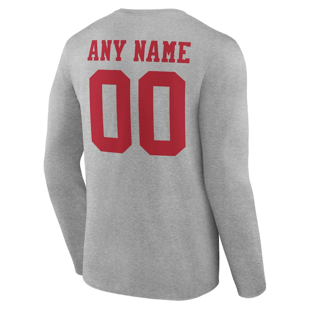 San Francisco 49ers  Team Authentic Personalized Name & Number Long Sleeve T-Shirt