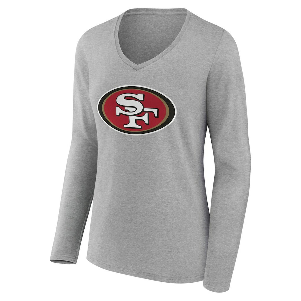 San Francisco 49ers  Women's Team Authentic Personalized Name & Number Long Sleeve V-Neck T-Shirt