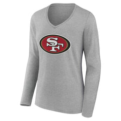 San Francisco 49ers  Women's Team Authentic Personalized Name & Number Long Sleeve V-Neck T-Shirt