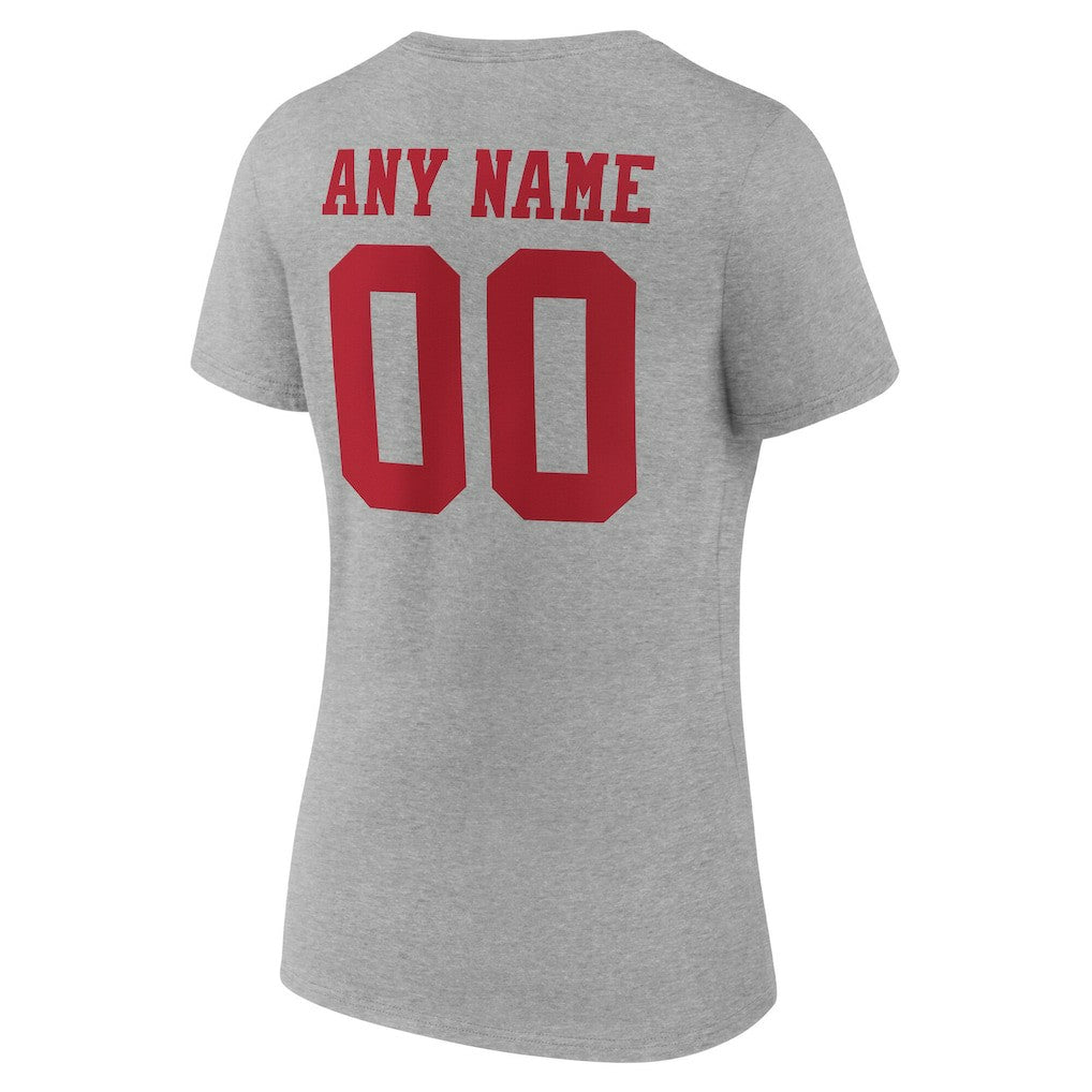 San Francisco 49ers  Women's Team Authentic Personalized Name & Number V-Neck T-Shirt