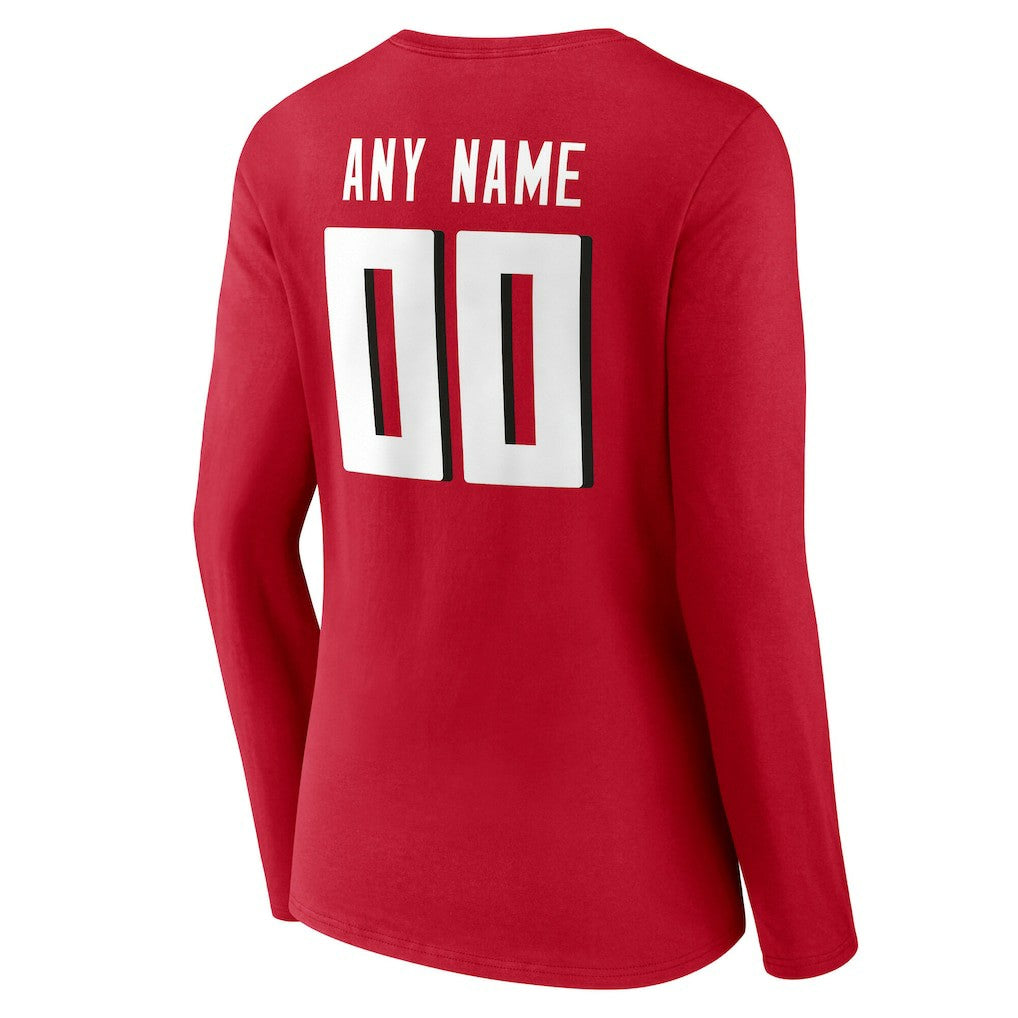 Atlanta Falcons  Women's Team Authentic Personalized Name & Number Long Sleeve V-Neck T-Shirt