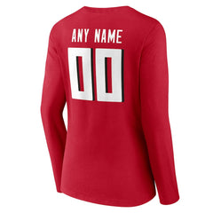 Atlanta Falcons  Women's Team Authentic Personalized Name & Number Long Sleeve V-Neck T-Shirt