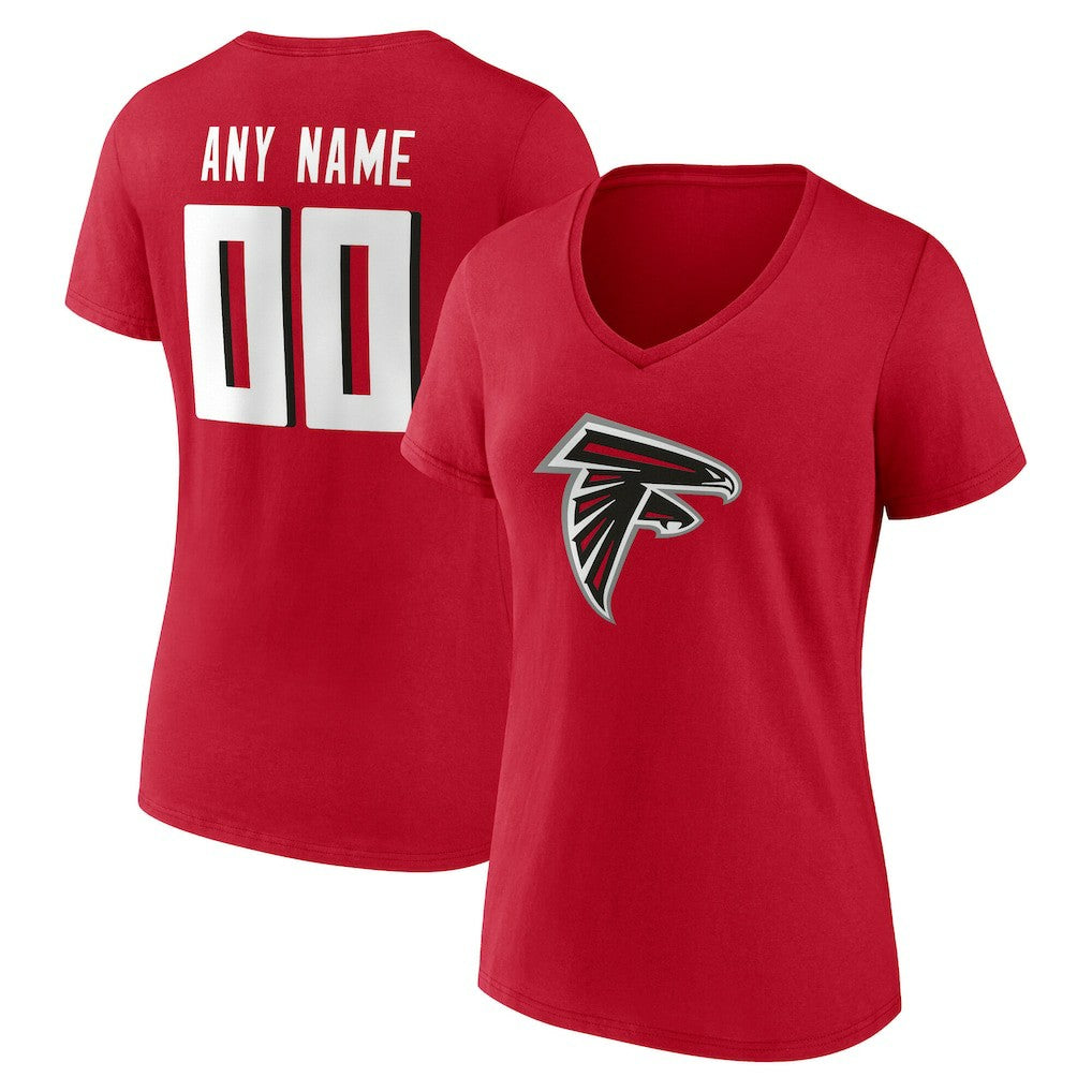 Atlanta Falcons  Women's Team Authentic Personalized Name & Number V-Neck T-Shirt