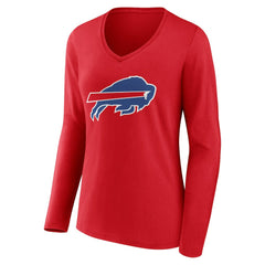 Buffalo Bills  Women's Team Authentic Personalized Name & Number Long Sleeve V-Neck T-Shirt