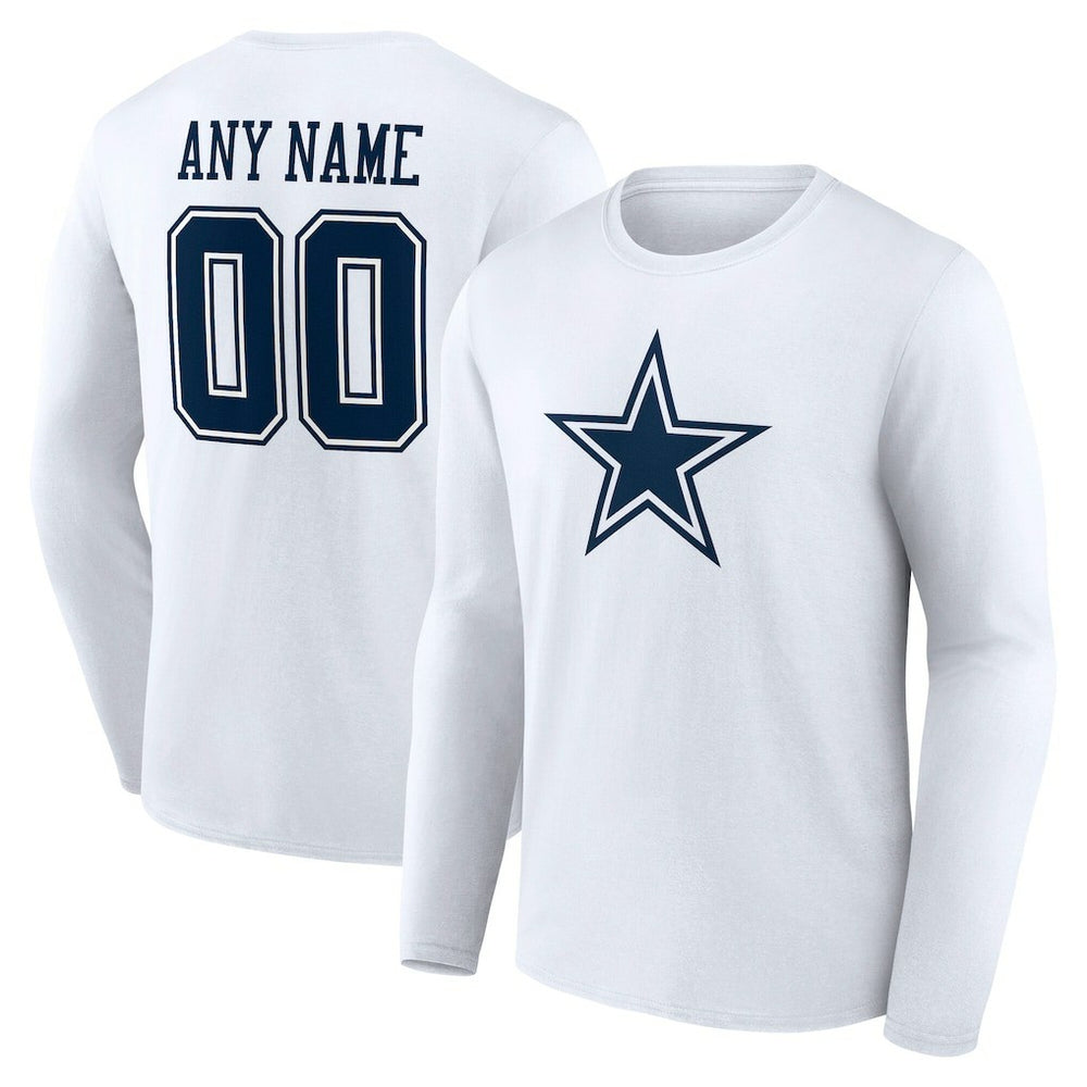 Dallas Cowboys  Team Authentic Personalized Name & Number Long Sleeve T-Shirt