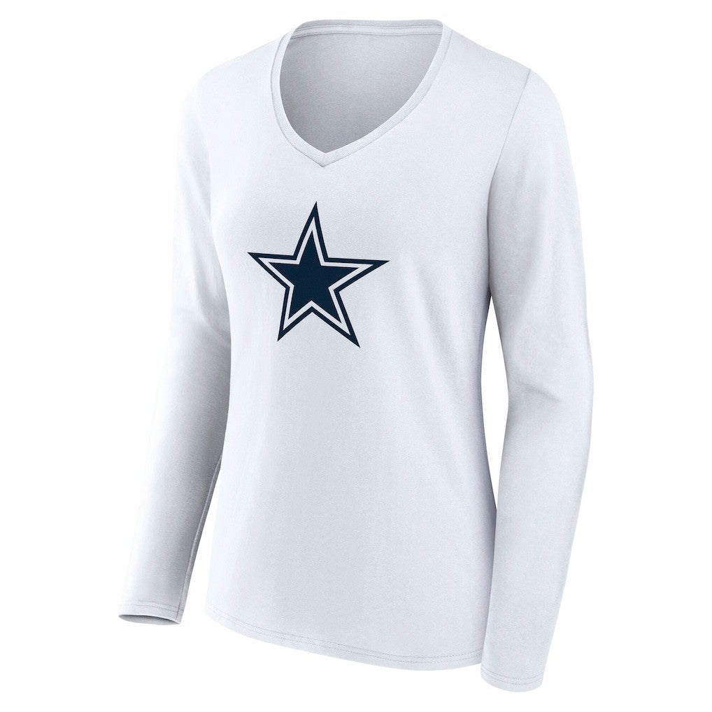 Dallas Cowboys  Women's Team Authentic Personalized Name & Number Long Sleeve V-Neck T-Shirt