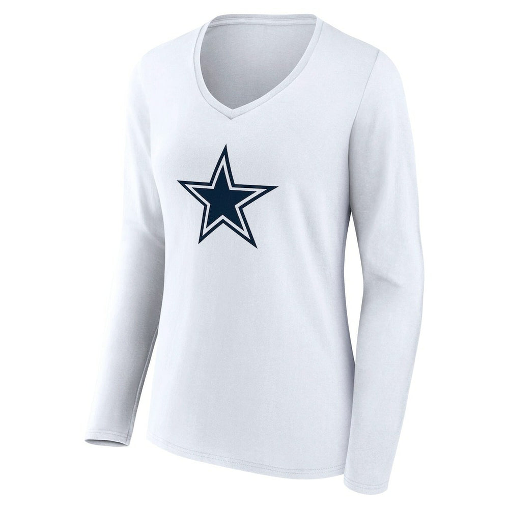 Dallas Cowboys  Women's Team Authentic Personalized Name & Number Long Sleeve V-Neck T-Shirt
