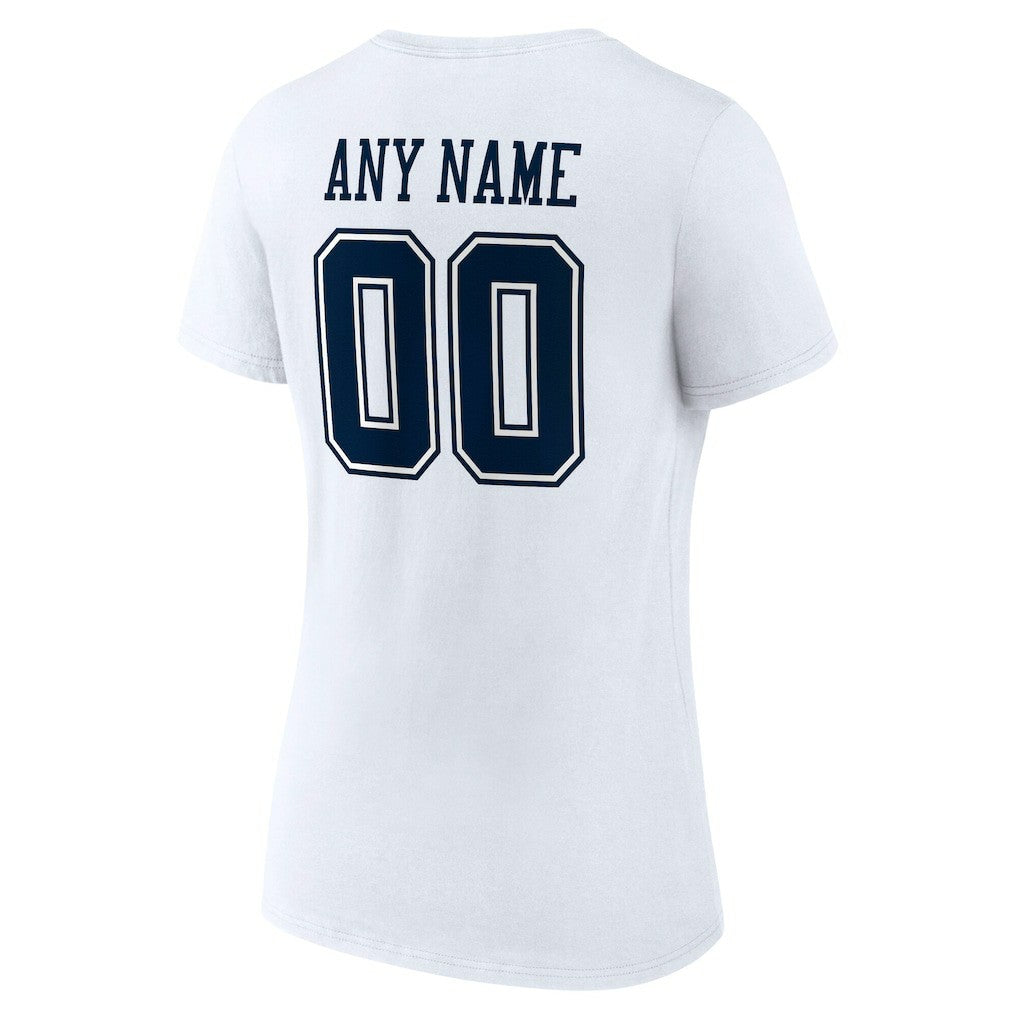 Dallas Cowboys  Women's Team Authentic Personalized Name & Number V-Neck T-Shirt