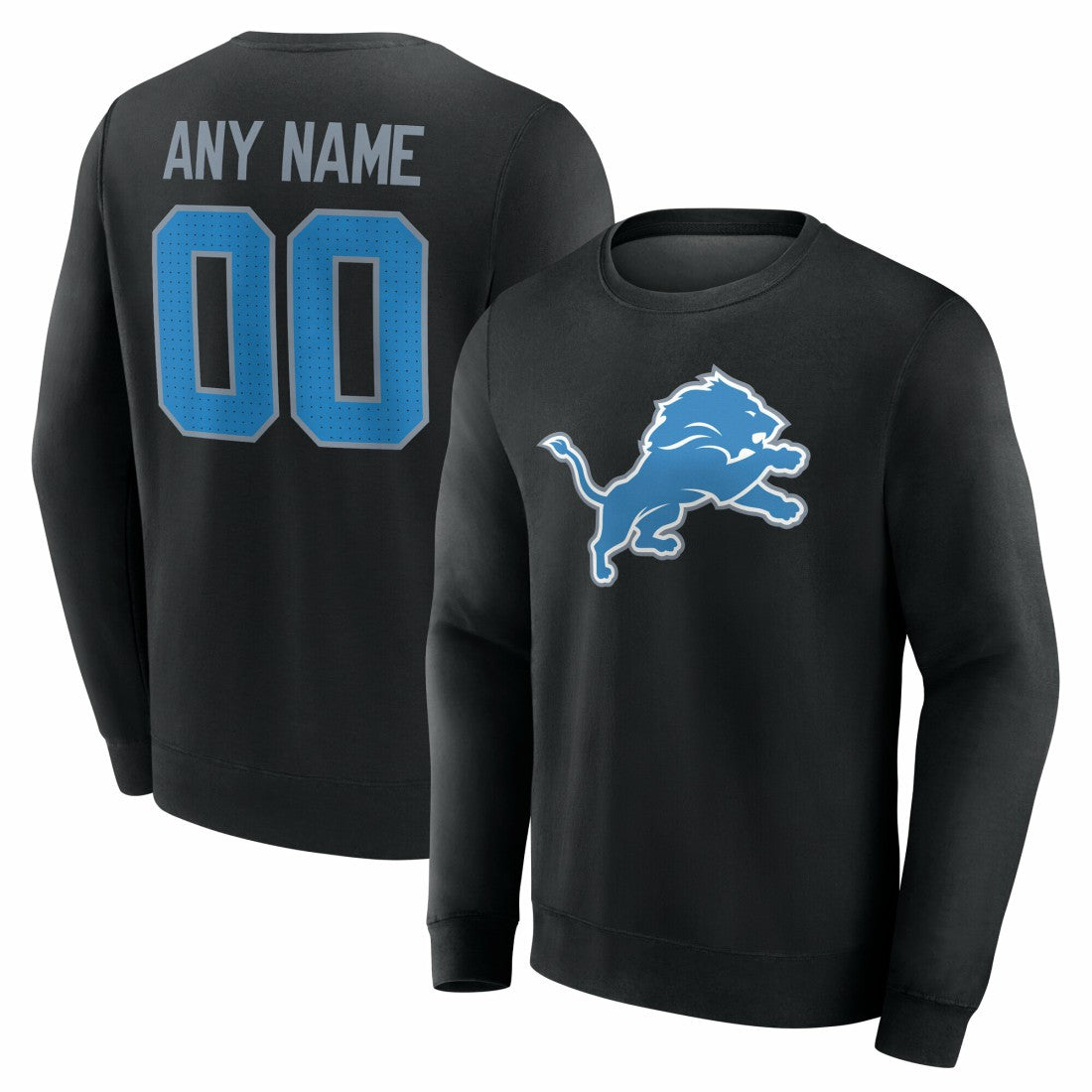Detroit Lions  Team Authentic Personalized Name & Number Sweatshirt