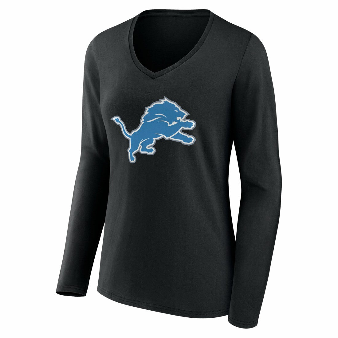 Detroit Lions  Women's Team Authentic Personalized Name & Number Long Sleeve V-Neck T-Shirt