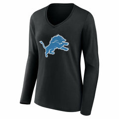 Detroit Lions  Women's Team Authentic Personalized Name & Number Long Sleeve V-Neck T-Shirt