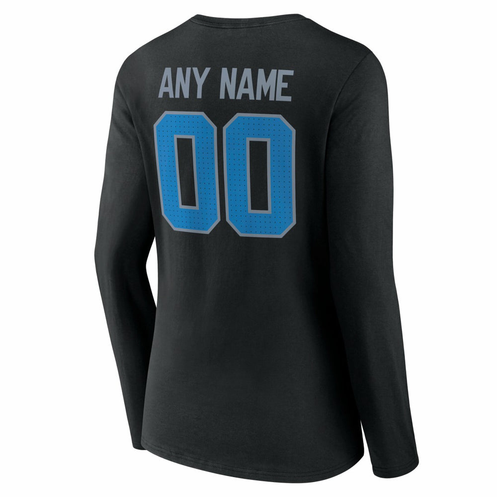 Detroit Lions  Women's Team Authentic Personalized Name & Number Long Sleeve V-Neck T-Shirt