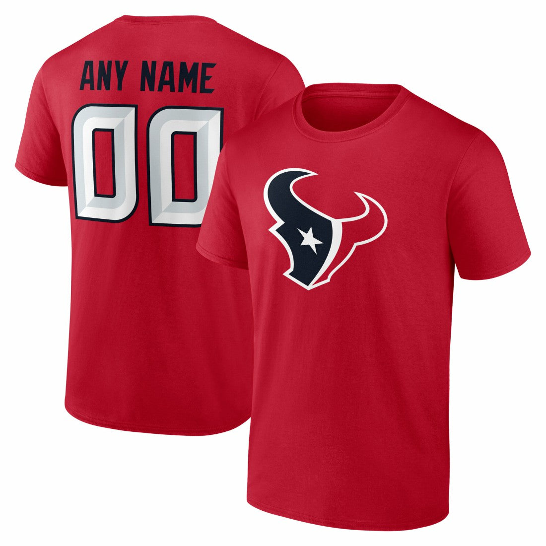 Houston Texans  Team Authentic Personalized Name & Number T-Shirt