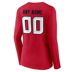 Houston Texans  Women's Team Authentic Personalized Name & Number Long Sleeve V-Neck T-Shirt