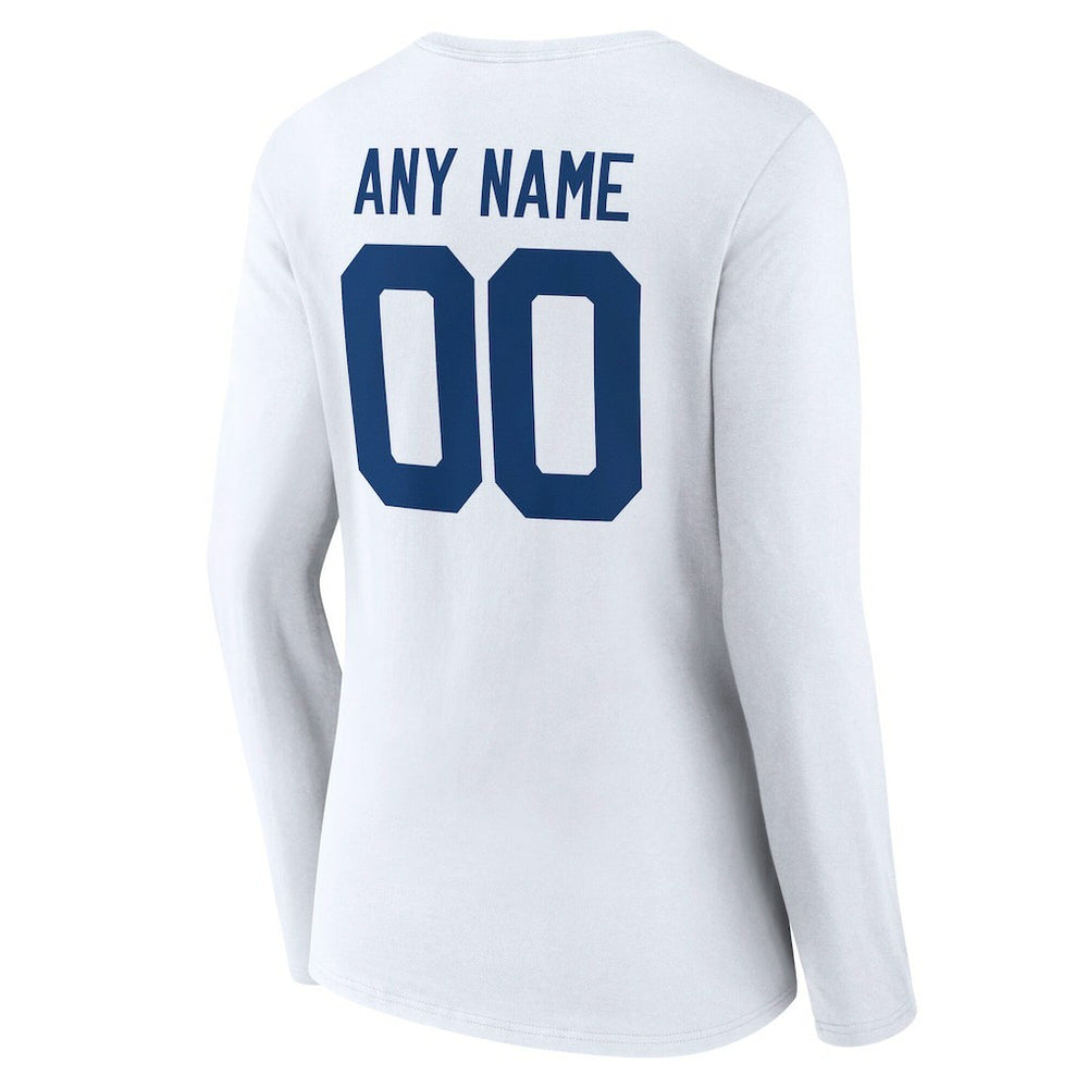 Indianapolis Colts  Women's Team Authentic Personalized Name & Number Long Sleeve V-Neck T-Shirt