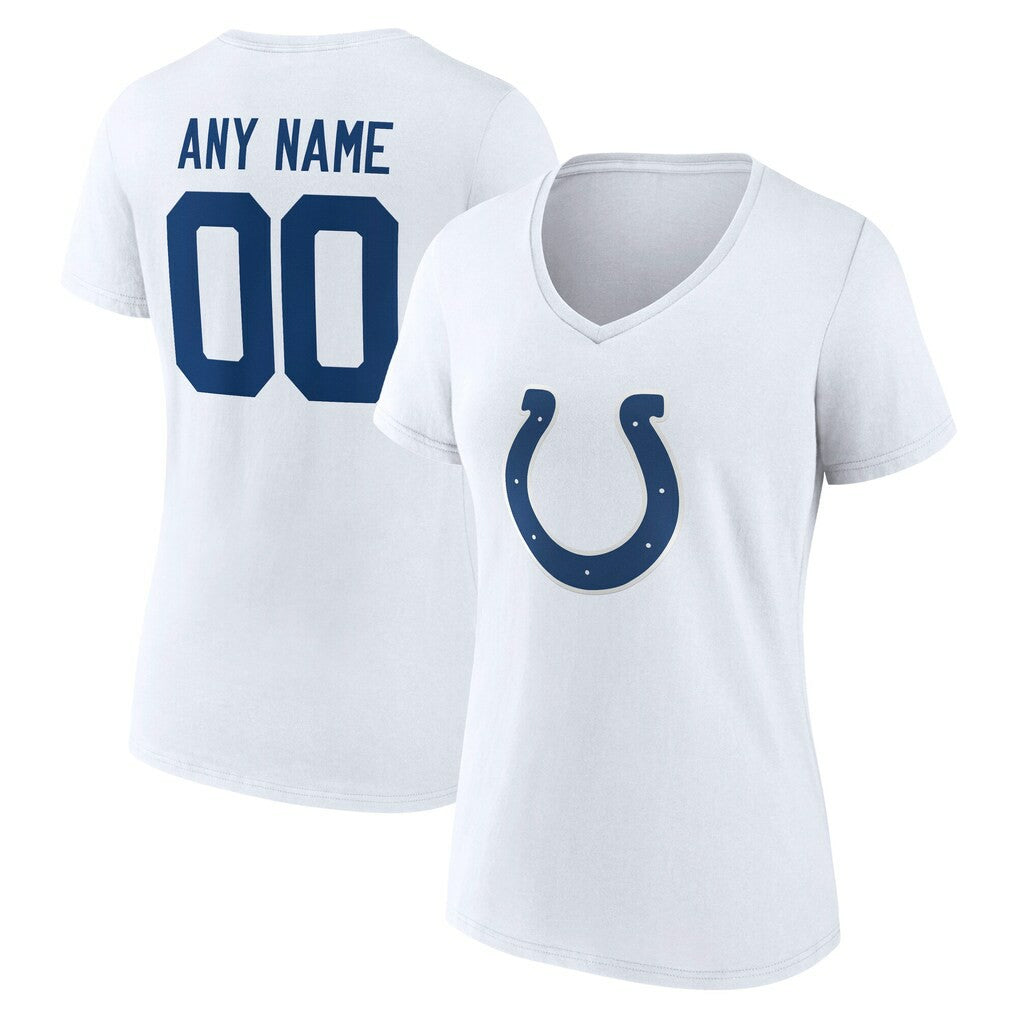 Indianapolis Colts  Women's Team Authentic Personalized Name & Number V-Neck T-Shirt