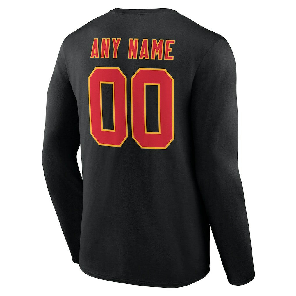 Kansas City Chiefs  Team Authentic Personalized Name & Number Long Sleeve T-Shirt