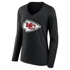 Kansas City Chiefs  Women's Team Authentic Personalized Name & Number Long Sleeve V-Neck T-Shirt