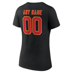 Kansas City Chiefs  Women's Team Authentic Personalized Name & Number V-Neck T-Shirt