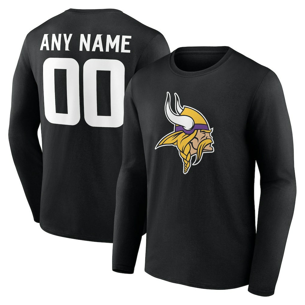 Minnesota Vikings  Team Authentic Personalized Name & Number Long Sleeve T-Shirt