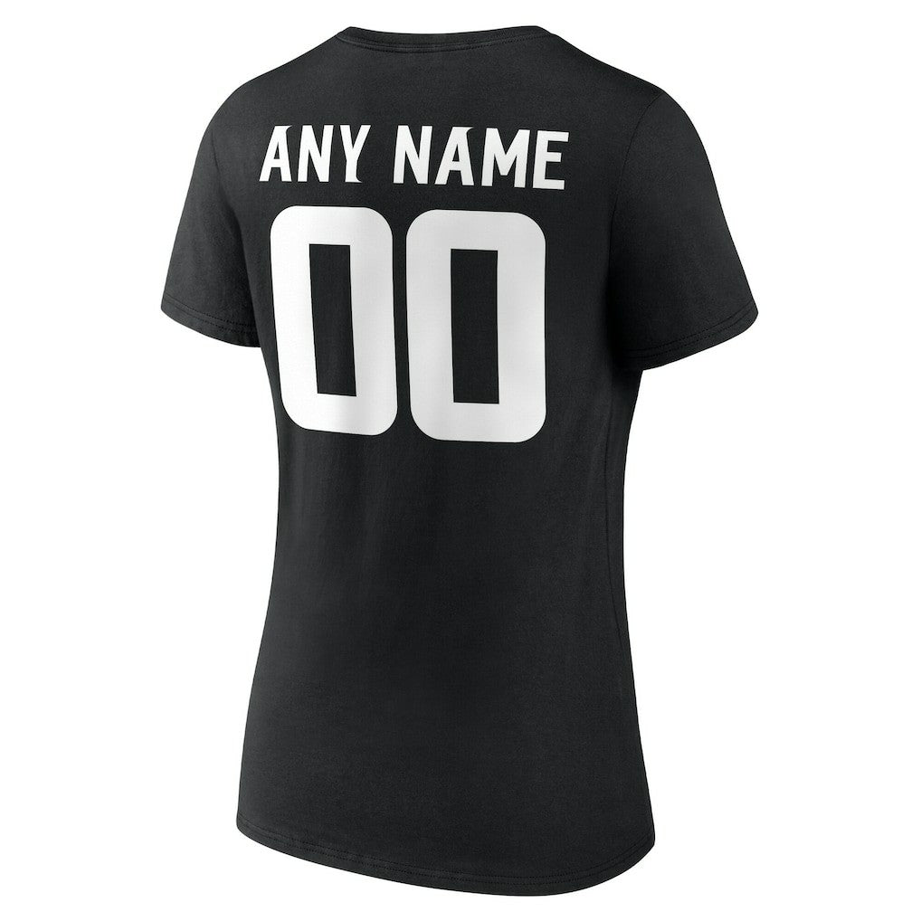 Minnesota Vikings  Women's Team Authentic Personalized Name & Number V-Neck T-Shirt