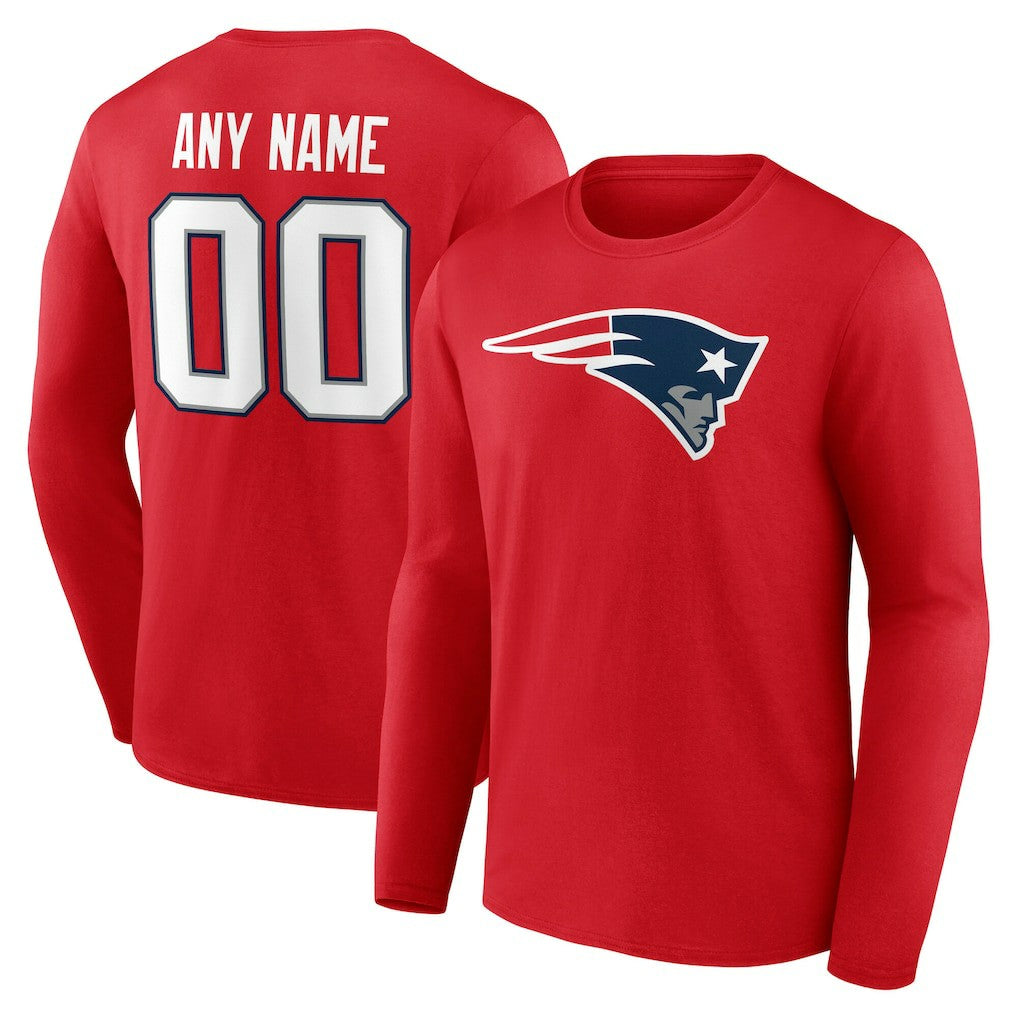 New England Patriots  Team Authentic Personalized Name & Number Long Sleeve T-Shirt
