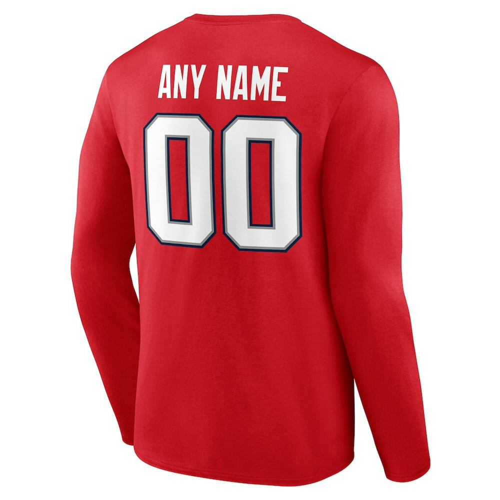 New England Patriots  Team Authentic Personalized Name & Number Long Sleeve T-Shirt