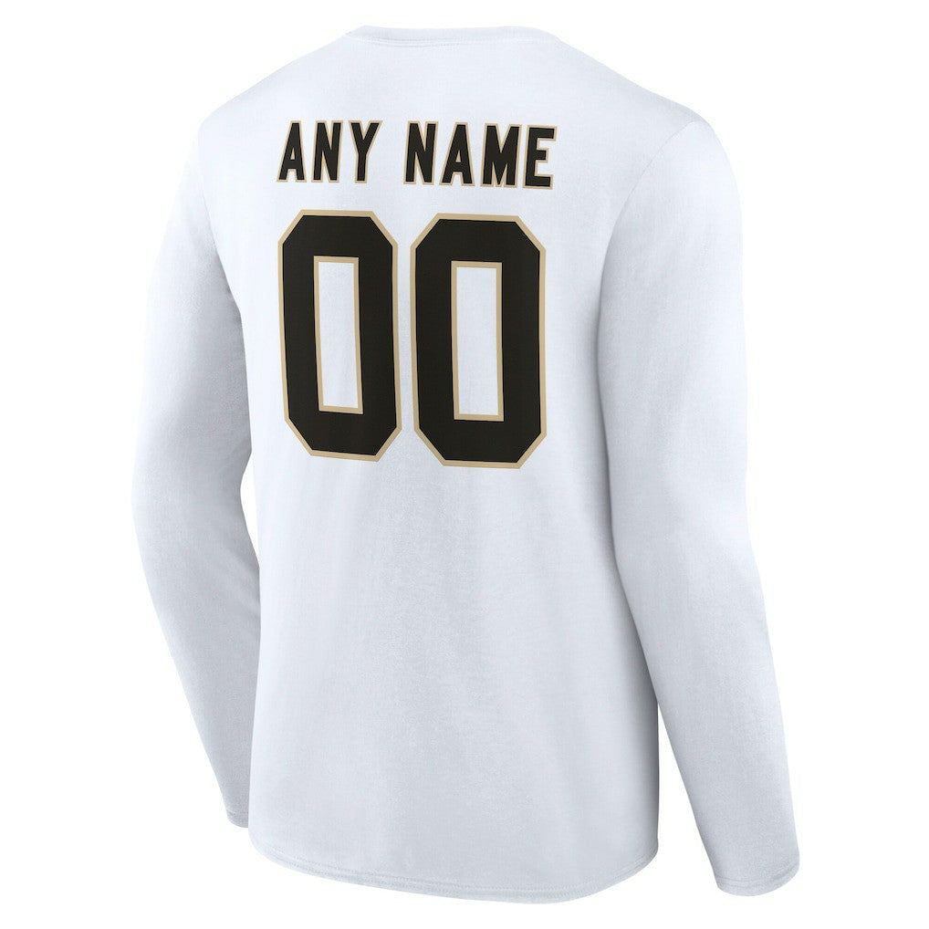 New Orleans Saints  Team Authentic Personalized Name & Number Long Sleeve T-Shirt