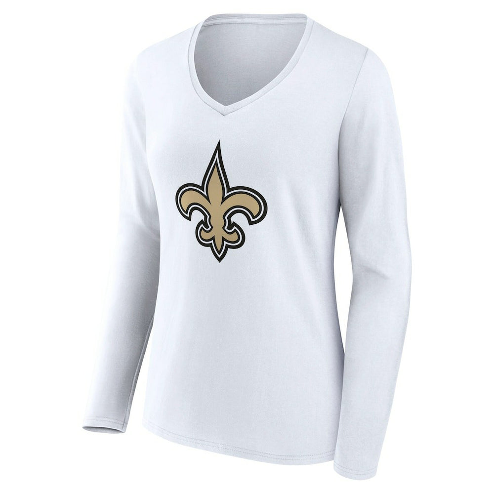 New Orleans Saints  Women's Team Authentic Personalized Name & Number Long Sleeve V-Neck T-Shirt