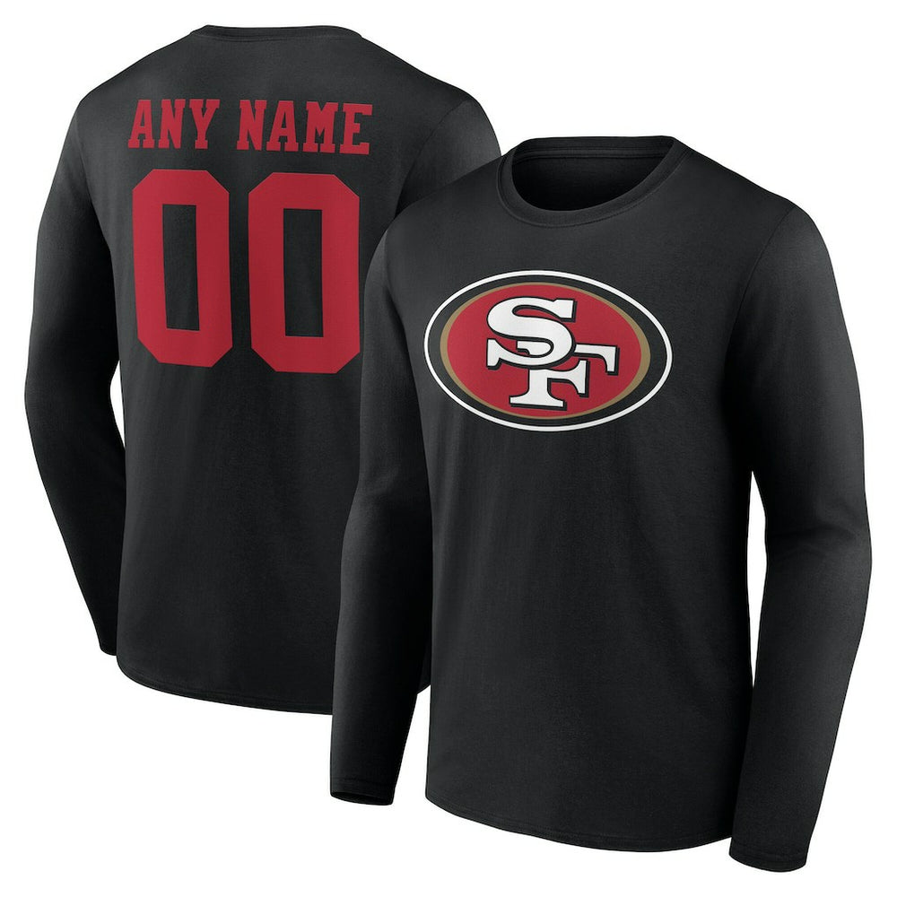 San Francisco 49ers  Team Authentic Personalized Name & Number Long Sleeve T-Shirt