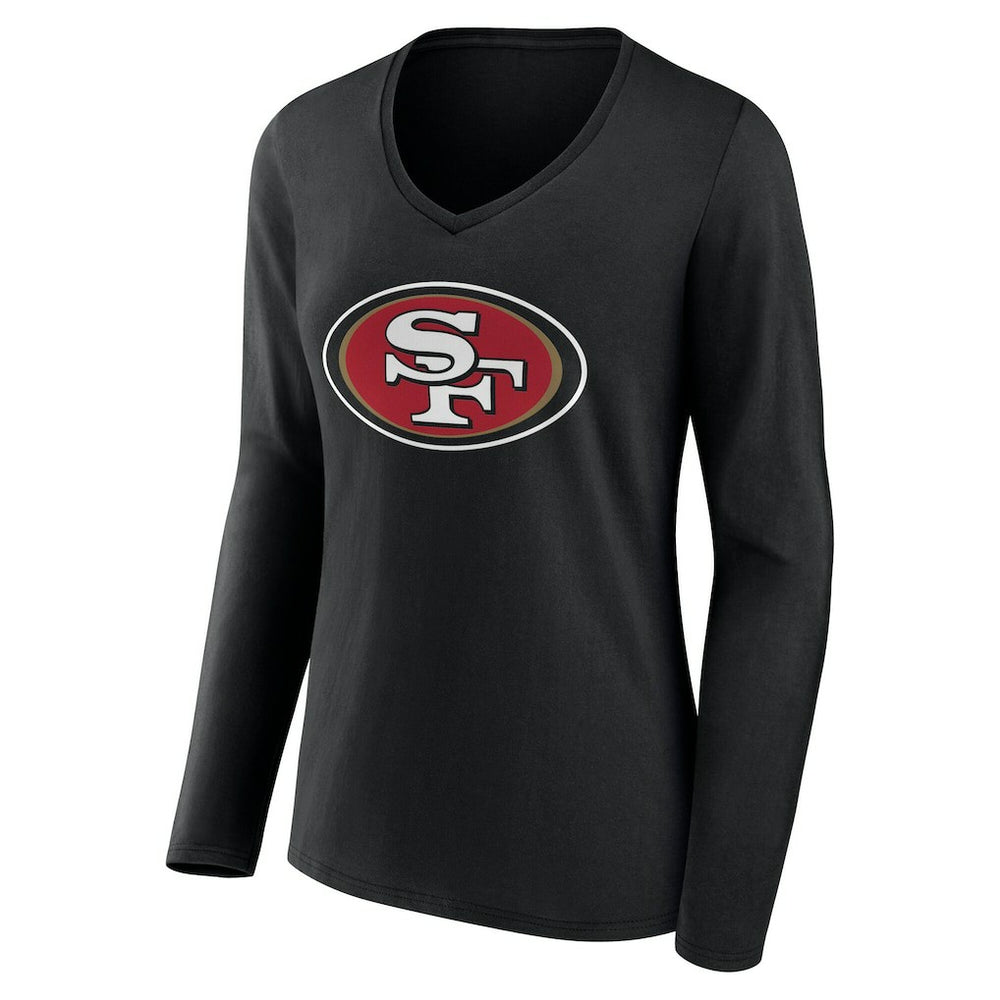San Francisco 49ers  Women's Team Authentic Personalized Name & Number Long Sleeve V-Neck T-Shirt