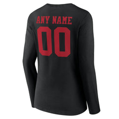 San Francisco 49ers  Women's Team Authentic Personalized Name & Number Long Sleeve V-Neck T-Shirt